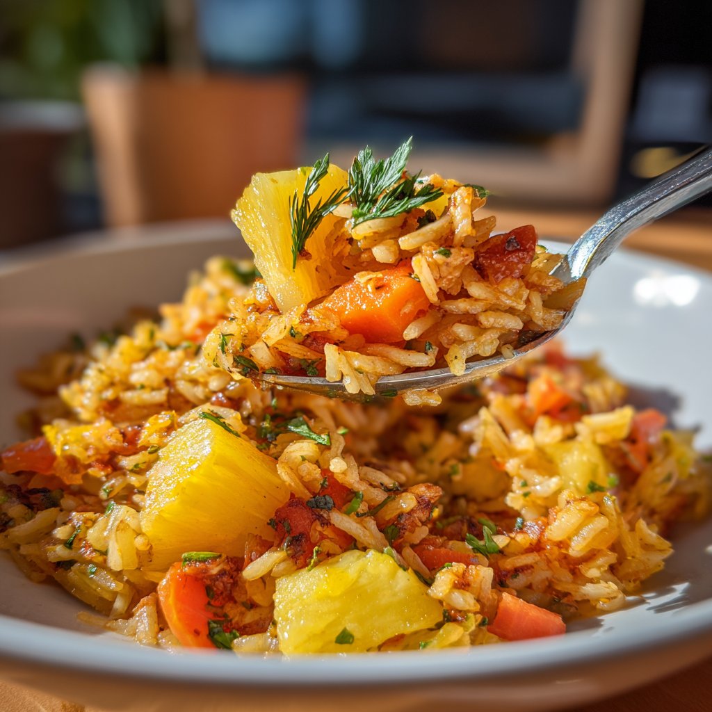 Gebratener Reis mit Ananas