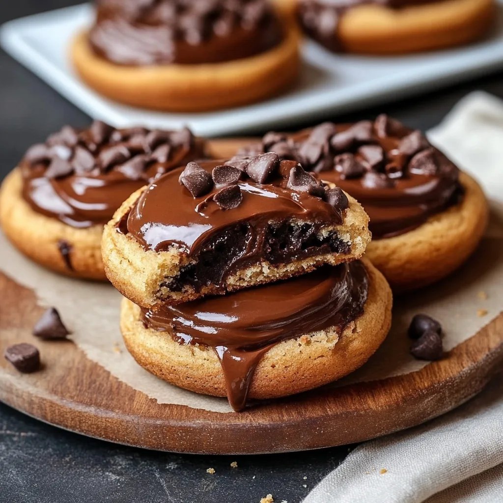 Mit Nutella gefüllte Schokoladenkekse