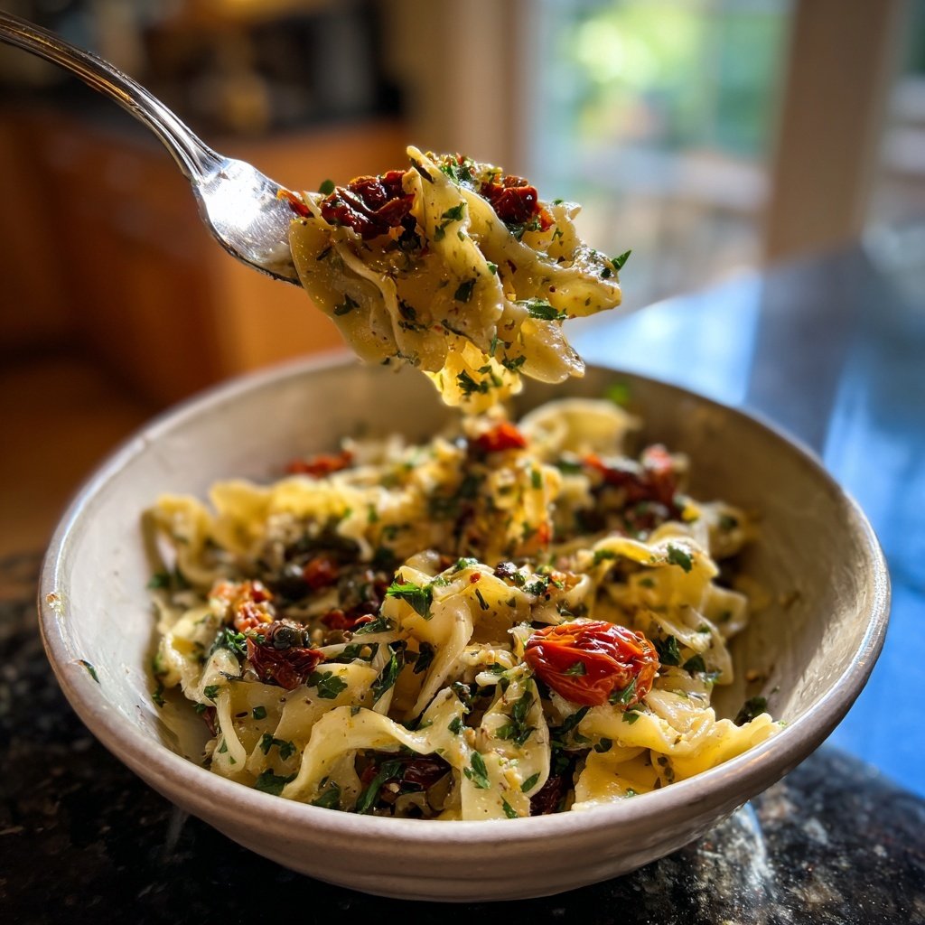 Mediterraner Nudelsalat Mit Kapern Beeren
