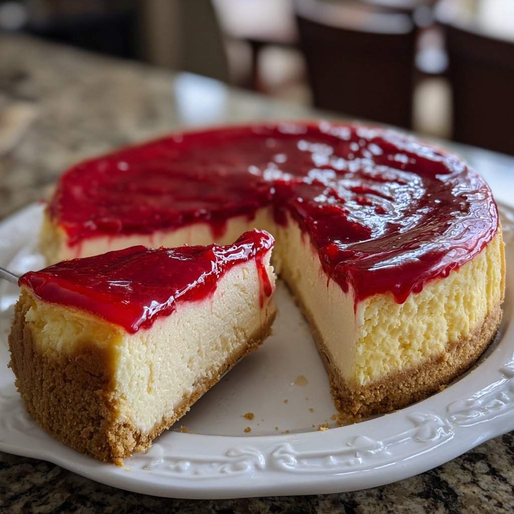 Cheesecake mit Himbeerspiegel