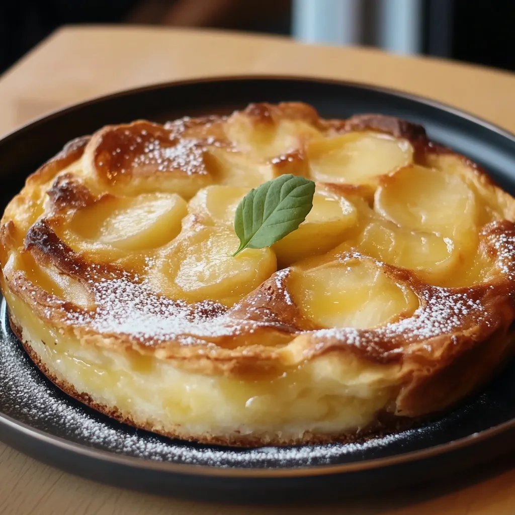 Gebackener Apfelkuchen mit Vanillesauce