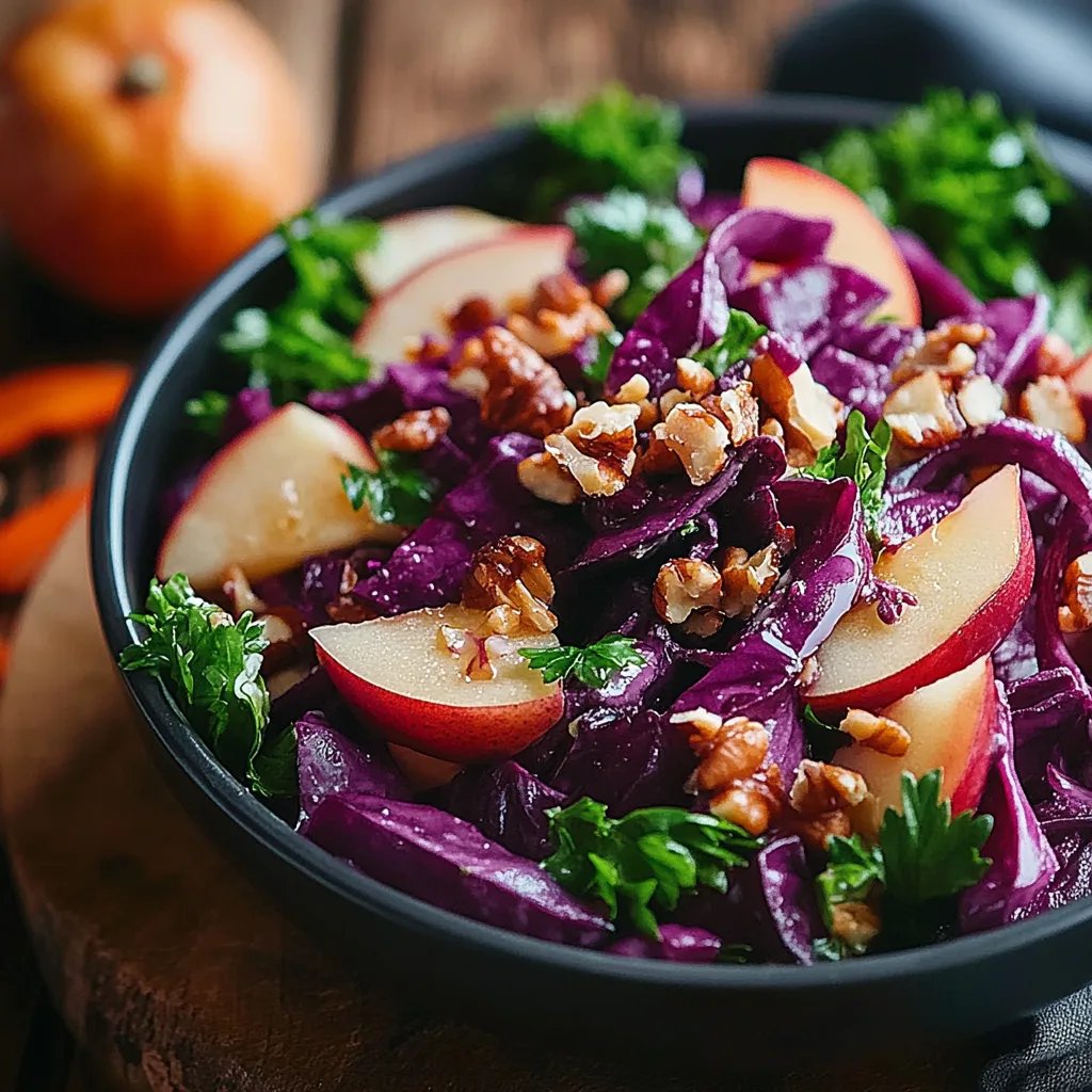 Rotkohl-Apfel-Karotten-Salat