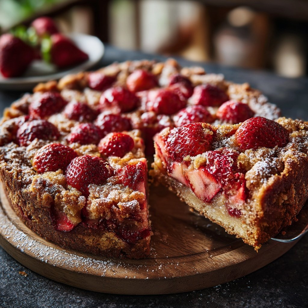 Erdbeer Blechkuchen Mit Zucker Kruste