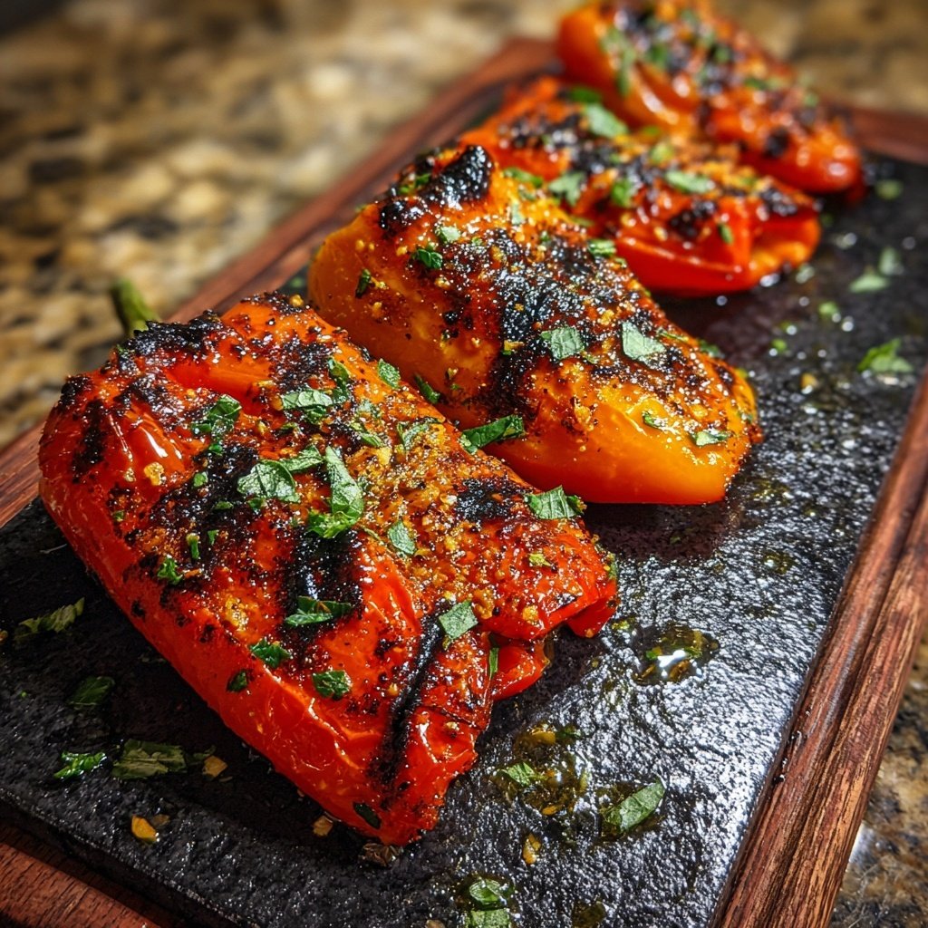 Gegrillte Paprika Mit Knoblauch