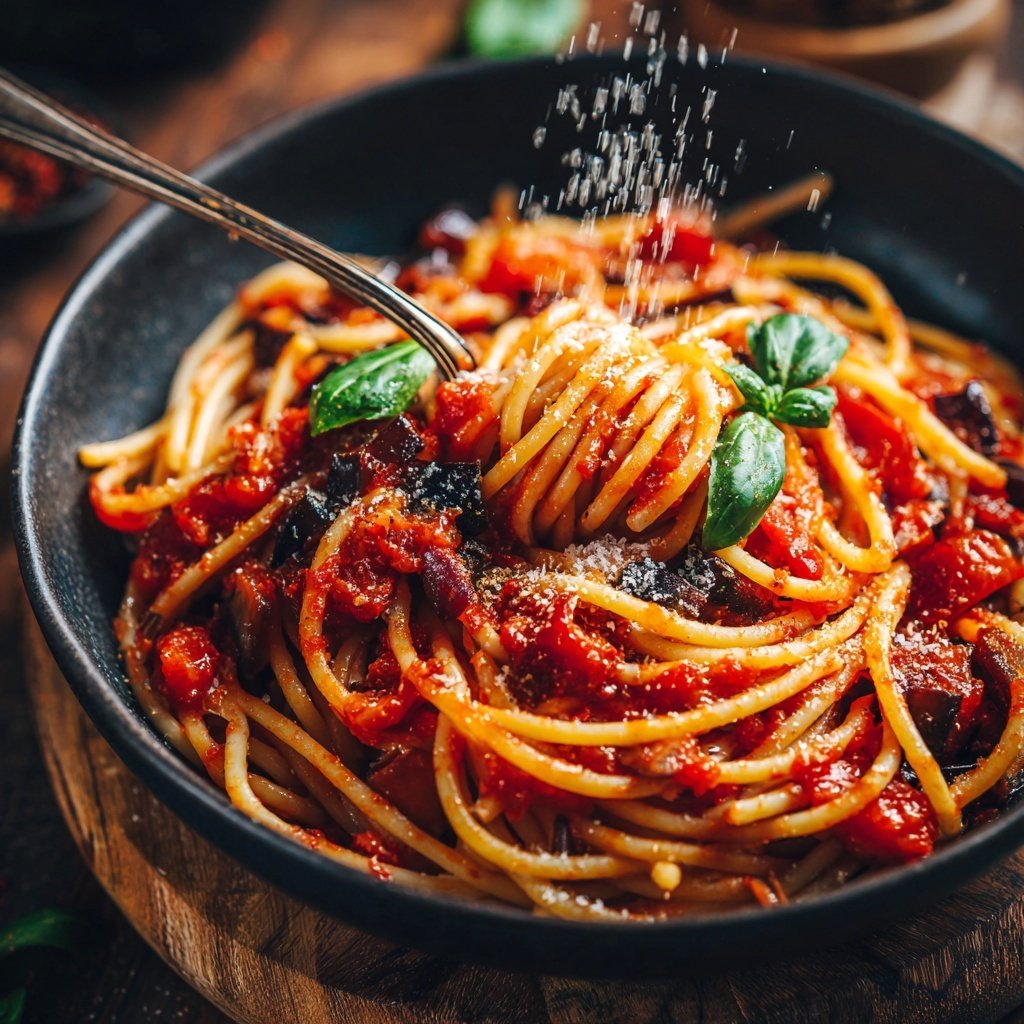 Internationale Küche Italienische Pasta alla Norma