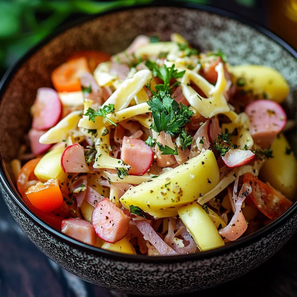 Schweizer Wurstsalat mit Käse