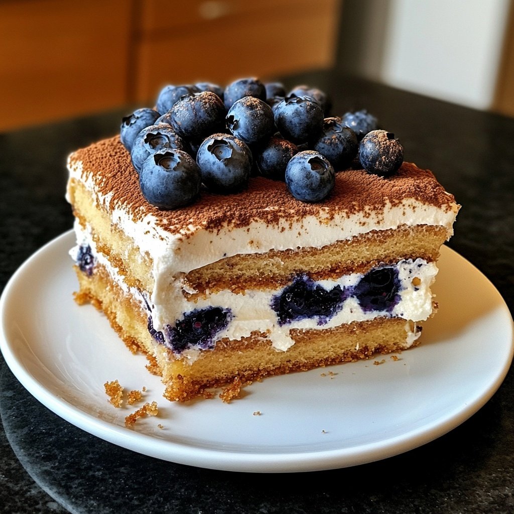 Blaubeer-Tiramisu ohne Alkohol