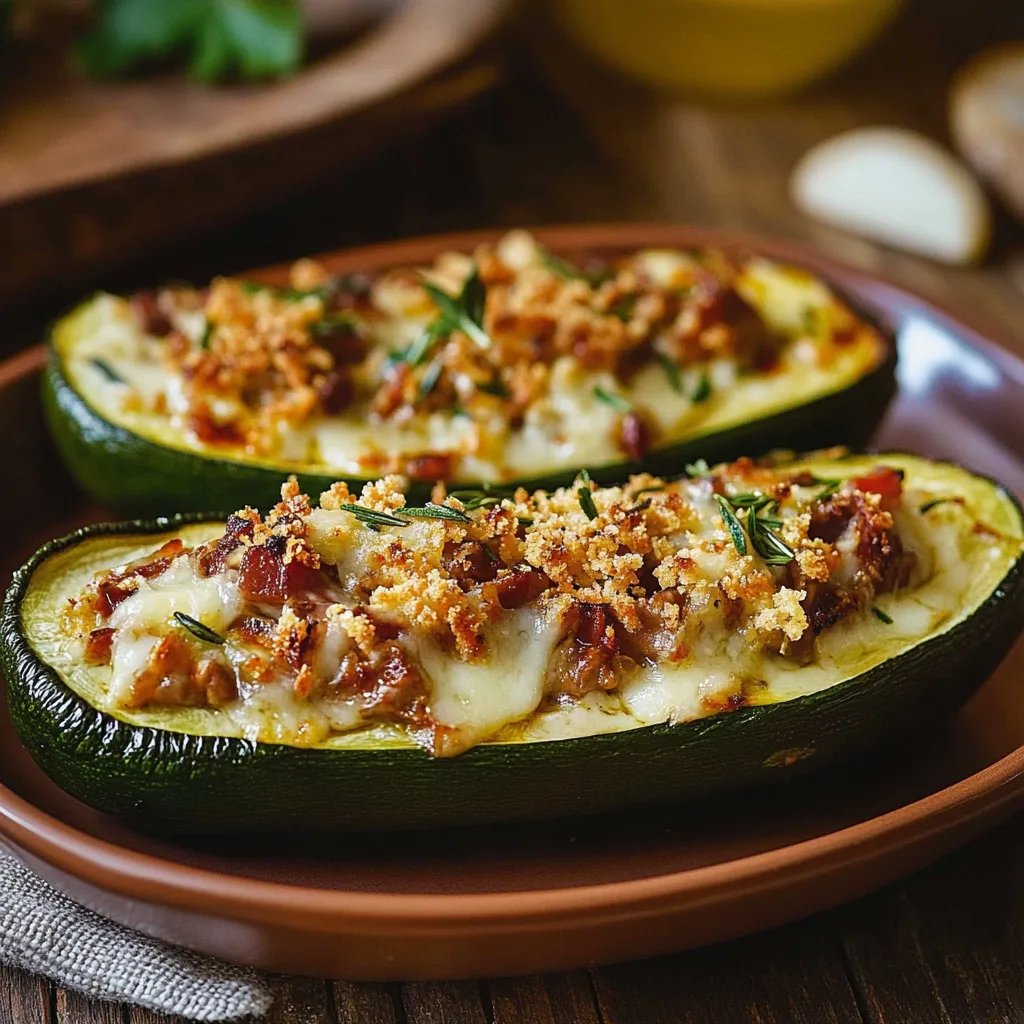 Gefüllte Zucchini mit Hackfleisch und Käse