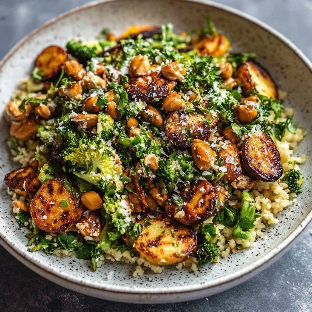 Rosenkohl Salat mit Süßkartoffeln & Kichererbsen