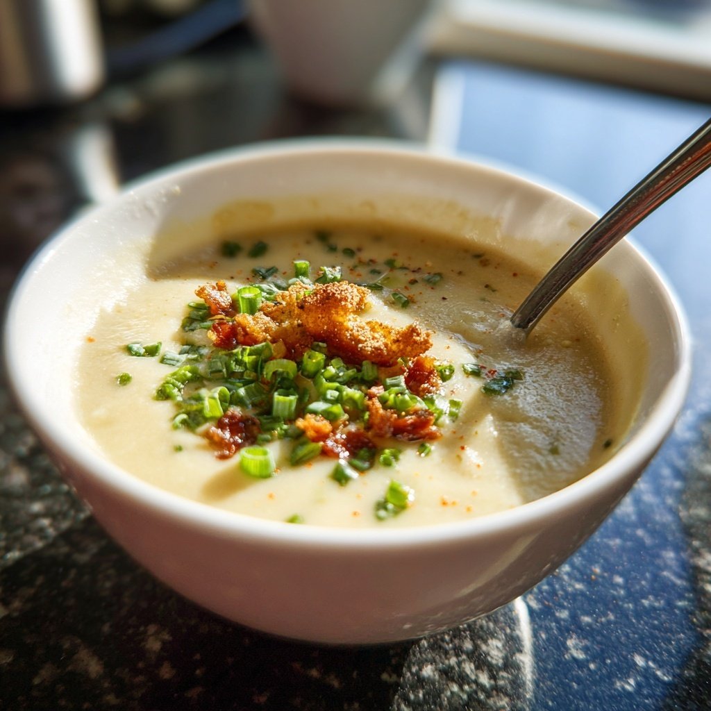 Blumenkohlsuppe mit Lauchzwiebeln