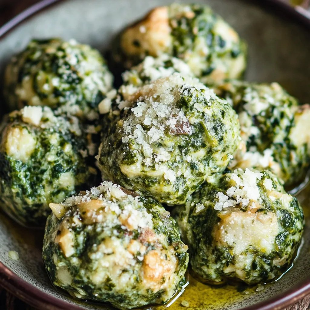 Proteinreiche Spinatknödel