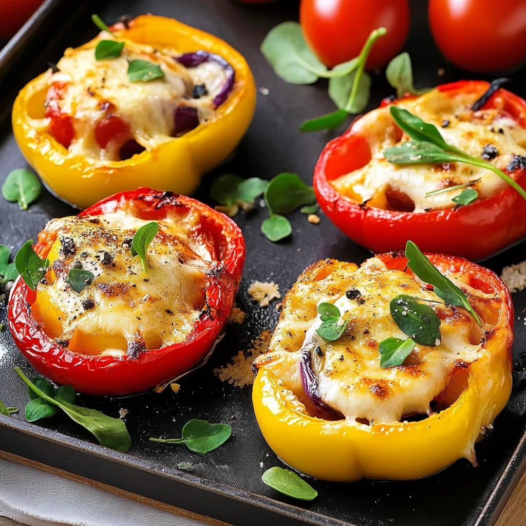 Gefüllte Peperoni mit Raclettekäse mediterran