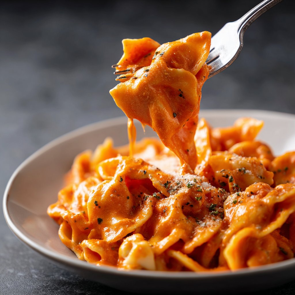 Pasta mit rosa Vodkasauce