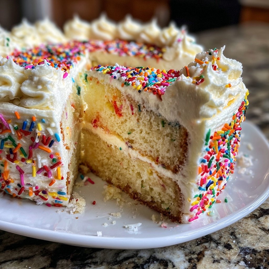 Geburtstagskuchen mit Vanillecreme