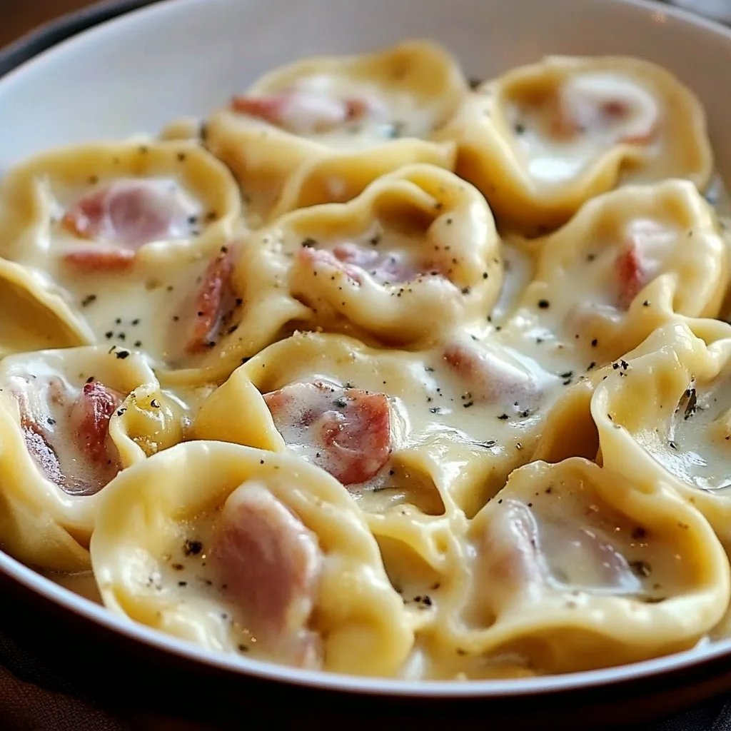 Tortellini alla Panna in selbst gemachter Schinken Sahne Soße