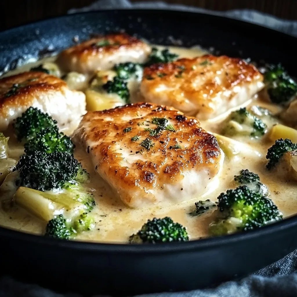 Brokkoli-Hähnchenfilets in cremiger Käsesauce