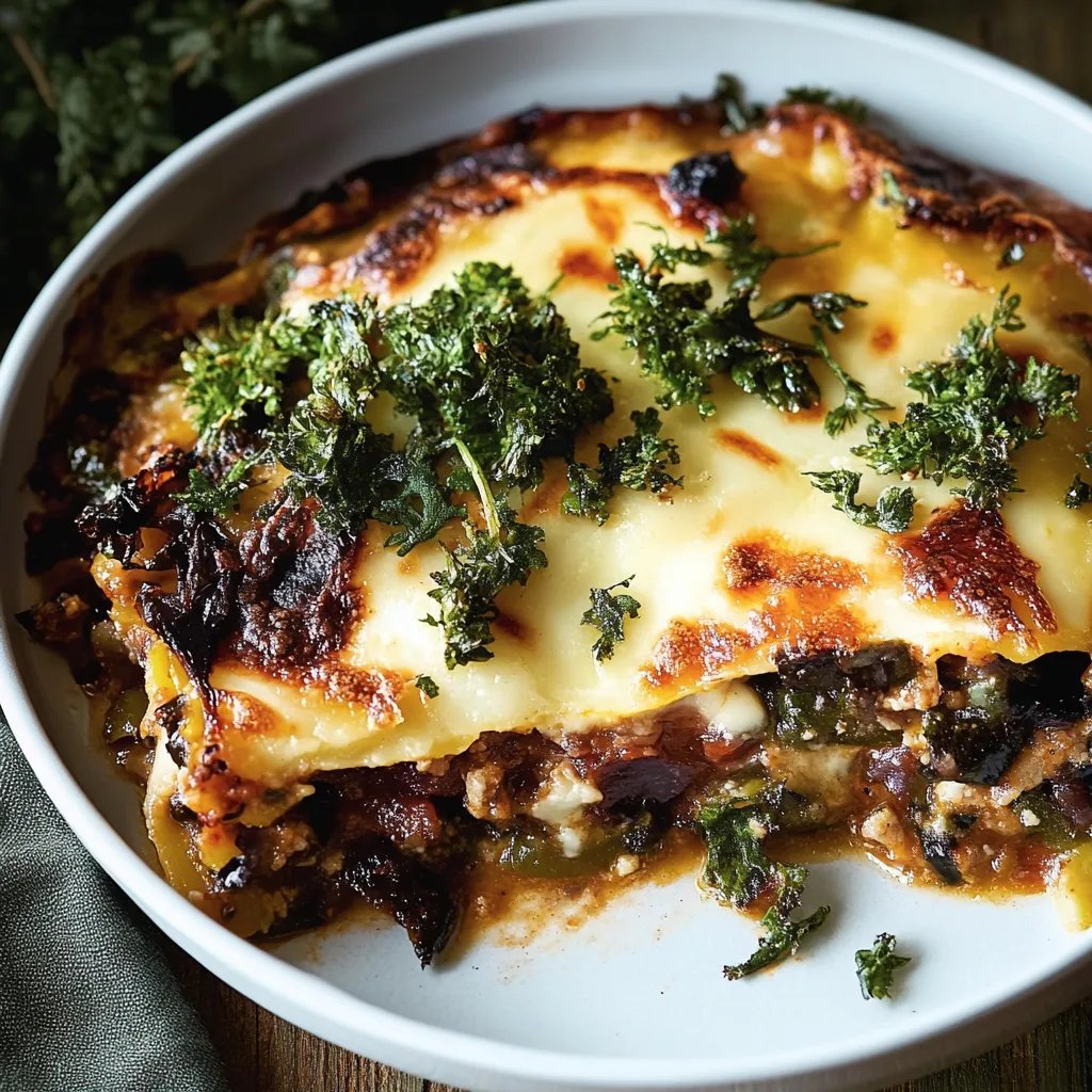 Linsen-Grünkohl-Moussaka