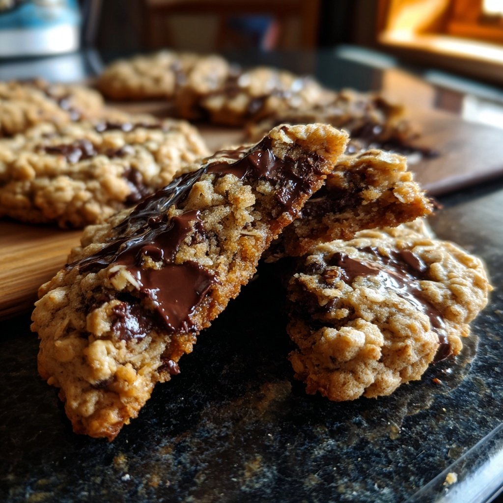 Cookies mit Haferflocken und Schokostückchen
