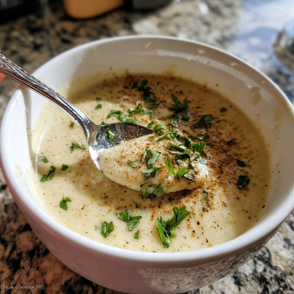 Cremige Blumenkohlsuppe mit Muskat