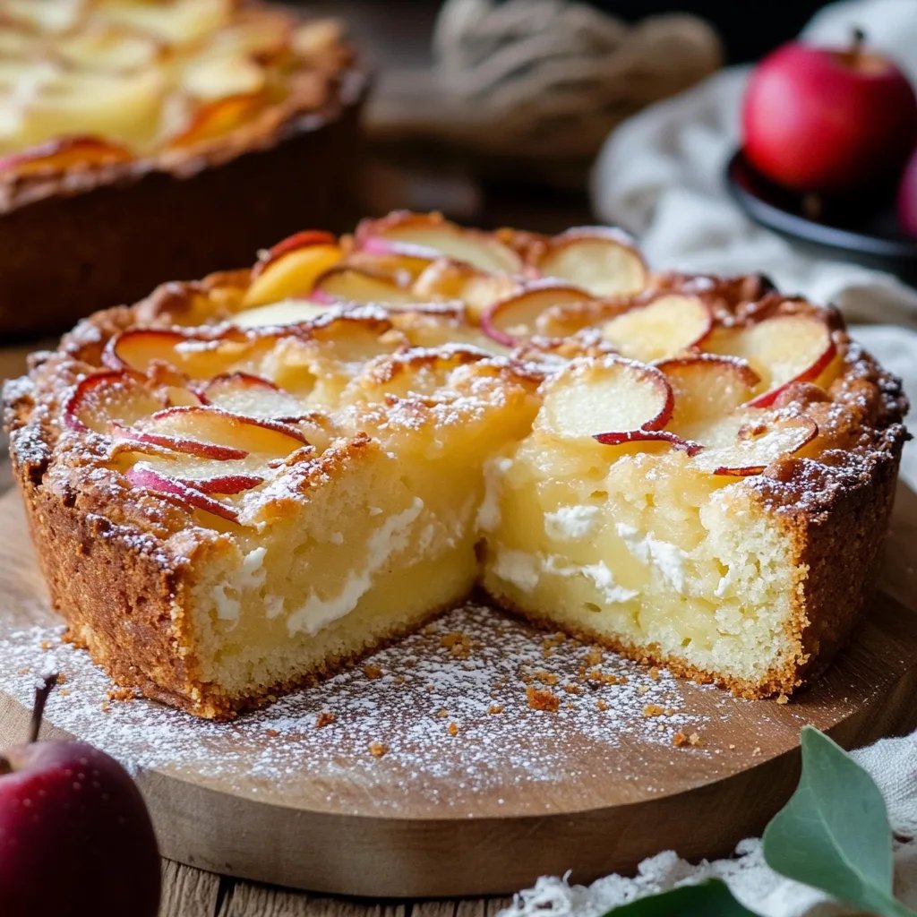 Apfelkuchen mit Quark und Rührteig