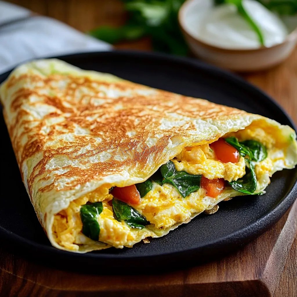 Omelett mit Quark und Spinat